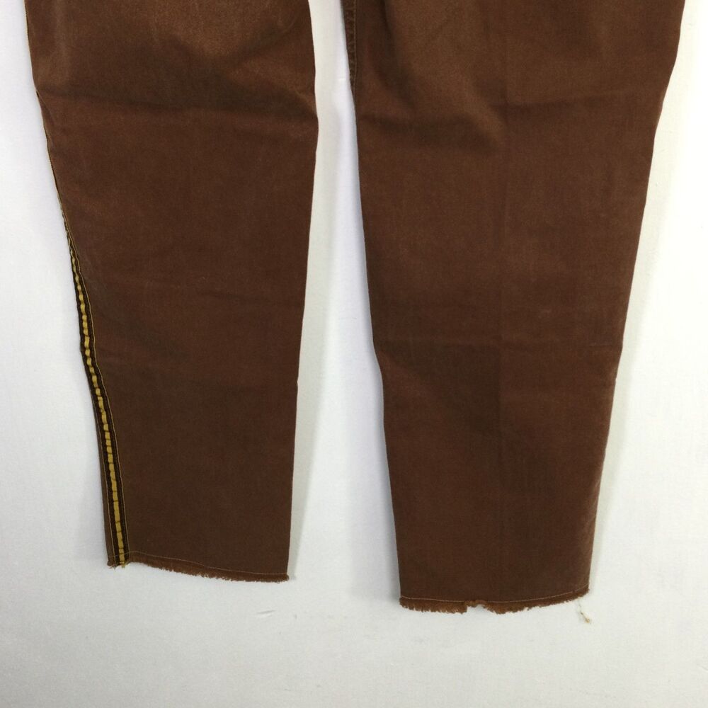 Nili Lotan Womens Jenna Crop Twill Pants Mid-Rise Straight Leg Brown Size 28 - Picture 7 of 11